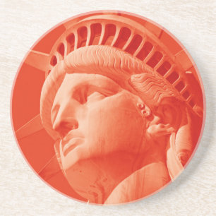 Dessous De Verre En Grès Statue rouge de la Liberté