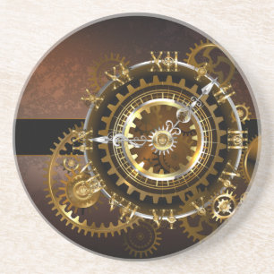 Dessous De Verre En Grès Steampunk clock with antique gears