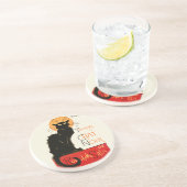 Dessous De Verre En Grès Steinlen Chat Noir Classique Art Français (Côté)