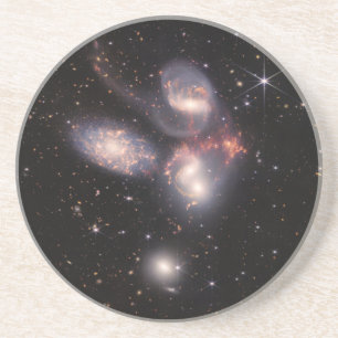 Dessous De Verre En Grès Stephan's Quintet 5 Galaxies Deep Field James Webb