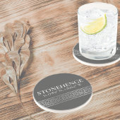 Dessous De Verre En Grès Stonehenge Latitude Longitude foncé