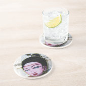 Dessous De Verre En Grès Street Art Lady Lao Graffiti (Côté)