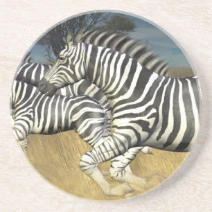 Dessous De Verre En Grès Stripes de course - Zebra