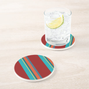Dessous De Verre En Grès Stripes du sud-ouest 24