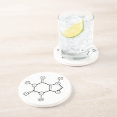 Dessous De Verre En Grès structure moléculaire de la caféine (Côté)
