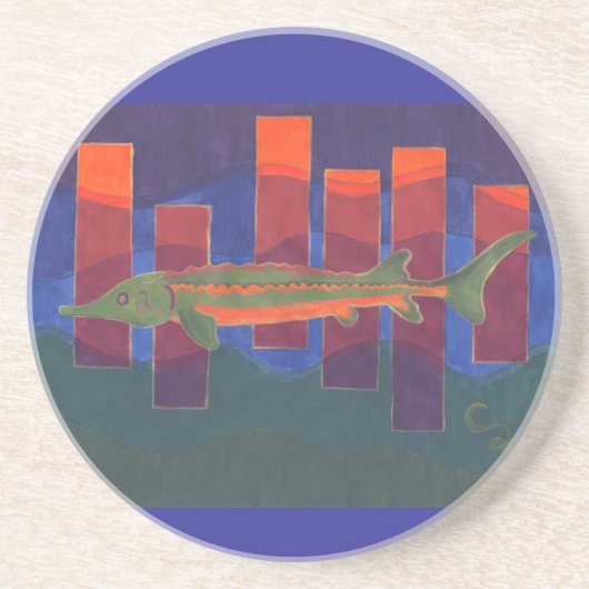 Dessous De Verre En Grès Sturgeon (Devant)
