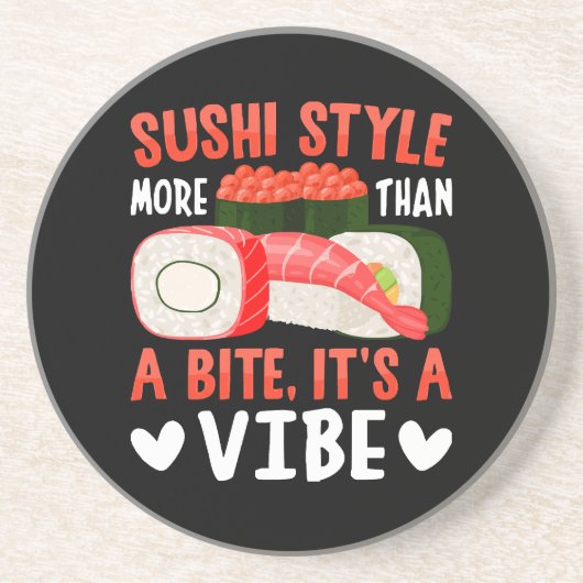 Dessous De Verre En Grès Style de sushi plus qu'une bouchée (Devant)