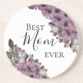 Dessous De Verre En Grès Stylé Floral Meilleure Maman Jamais (Devant)