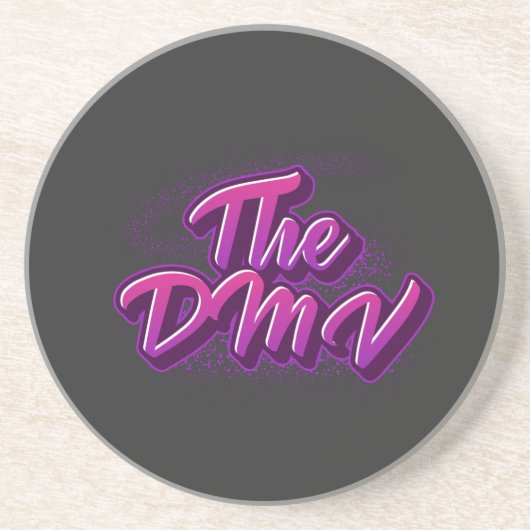 Dessous De Verre En Grès Style Graffiti DMV (DC, Maryland, Virginie) (Devant)