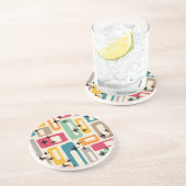 Dessous De Verre En Grès Style Mid-Century Moderne (Côté)