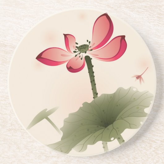 Dessous De Verre En Grès Style oriental Lotus (Devant)