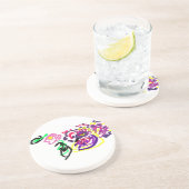 Dessous De Verre En Grès Style paon  (Côté)