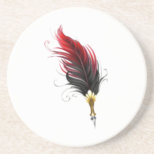 Dessous De Verre En Grès Stylo rouge en plumes avec nib or
