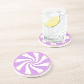 Dessous De Verre En Grès Sucrerie de menthe poivrée pourpre (Côté)