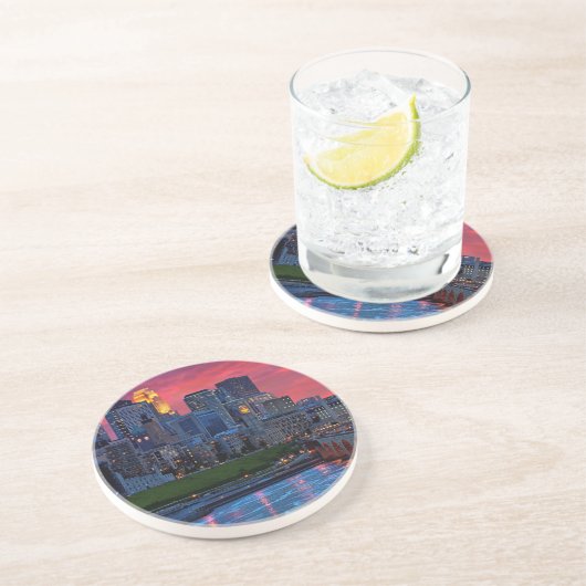 Dessous De Verre En Grès Sucrerie d'oeil de Minneapolis (Côté)