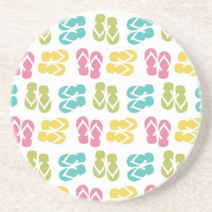 Dessous De Verre En Grès Summer fun rose flip flop chaussons sandales motif