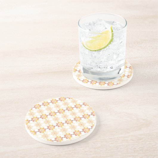 Dessous De Verre En Grès SUN traditionnel letton conception géométrique VII (Côté)