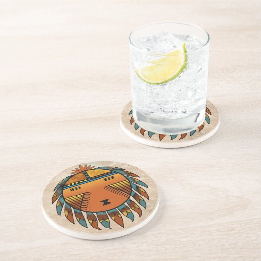 Dessous De Verre En Grès Sunface fait varier le pas (Côté)