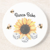 Dessous De Verre En Grès Sunflower Bees Floral Dice Bunco (Devant)