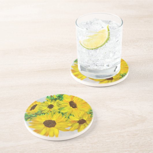 Dessous De Verre En Grès Sunflowers Coaster (Côté)