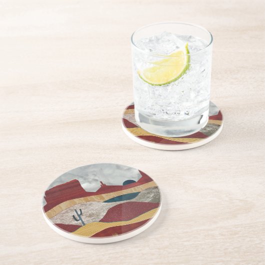 Dessous De Verre En Grès Sunrise du désert (Côté)