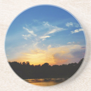 Dessous De Verre En Grès Sunset Mountain Lake