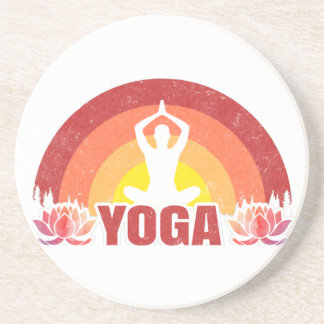 Dessous De Verre En Grès Sunshine Yoga Yogi Lotus Flower