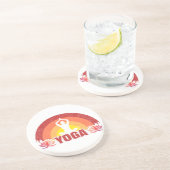 Dessous De Verre En Grès Sunshine Yoga Yogi Lotus Flower (Côté)