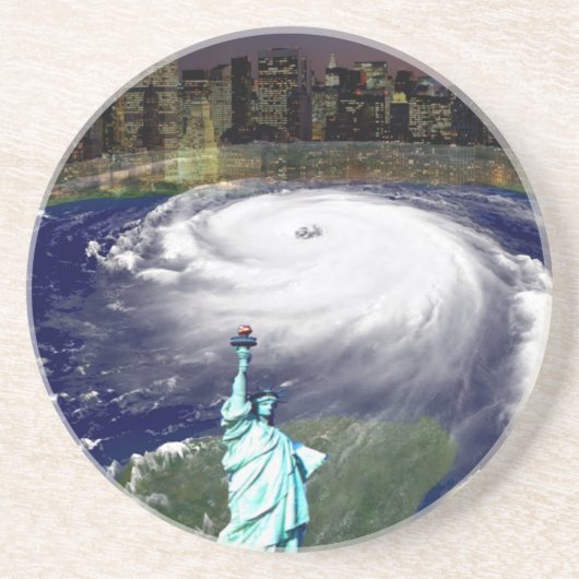 Dessous De Verre En Grès Super Storm Sandy 2012, Oeil de la tempête_ (Devant)