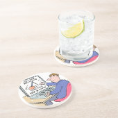 Dessous De Verre En Grès Sur Computer Online Banking Drôle Cartoon (Côté)