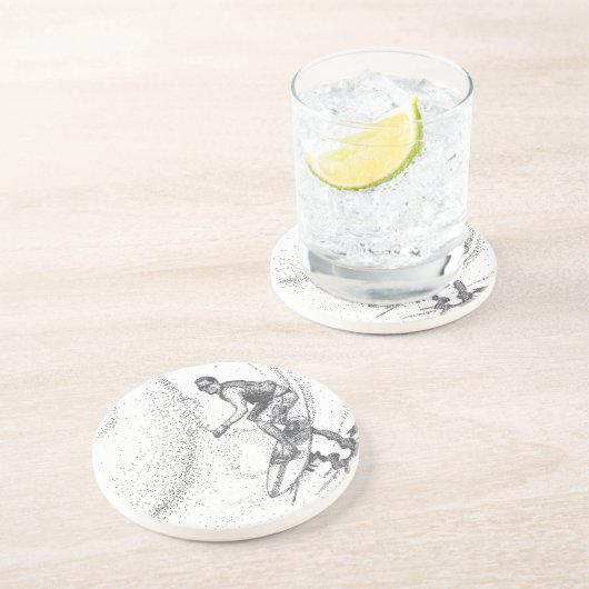 Dessous De Verre En Grès surfer (Côté)