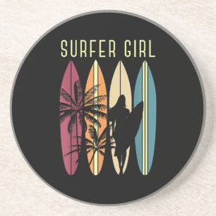 Dessous De Verre En Grès Surfer Girl Surf Surf Femmes Filles Surf une fois