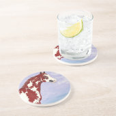 Dessous De Verre En Grès Surplomber l'étalon de Cheval de Peinture (Côté)