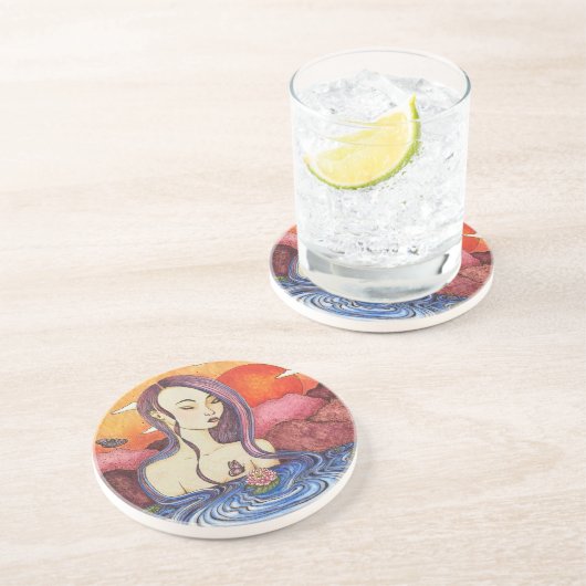 Dessous de verre en grès surreal Art (Côté)