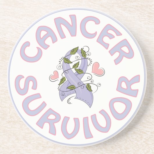DESSOUS DE VERRE EN GRÈS SURVIVANT DU CANCER (Devant)
