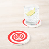 Dessous De Verre En Grès Swirl à menthe rouge et blanche (Côté)
