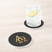 Dessous De Verre En Grès Symbole Alpha et Oméga en or "3D" (Côté)