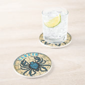Dessous De Verre En Grès Symbole astrologique du cancer (Côté)