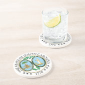 Dessous De Verre En Grès Symbole Caroline du Sud (Côté)