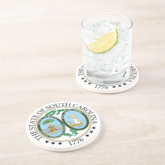 Dessous De Verre En Grès Symbole Caroline du Sud (Côté)