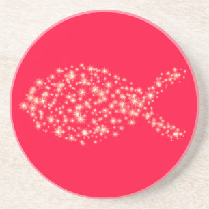 Dessous De Verre En Grès Symbole chrétien de poissons de parties
