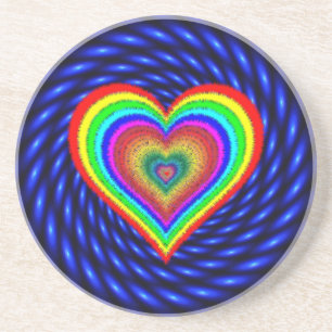 Dessous De Verre En Grès Symbole d'amour arc-en-ciel Saint-Valentin-25543