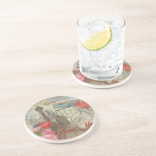 Dessous De Verre En Grès Symbole d'Art de New York (Côté)