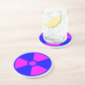 Dessous De Verre En Grès Symbole d'avertissement de rayonnement (Côté)