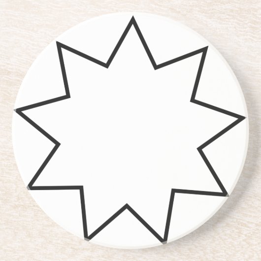 Dessous De Verre En Grès Symbole de Bahai (Devant)
