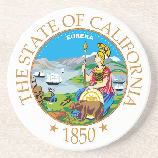 Dessous De Verre En Grès Symbole de Californie (Devant)
