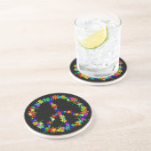 DESSOUS DE VERRE EN GRÈS SYMBOLE DE LA PAIX (Côté)