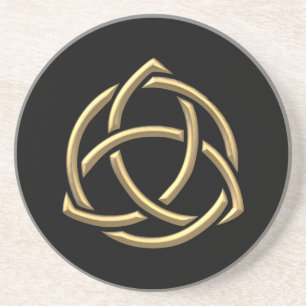 Dessous De Verre En Grès Symbole de la Sainte Trinité "3D" d'or 2