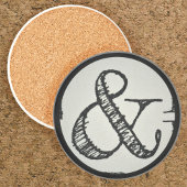 Dessous De Verre En Grès Symbole de l'esperluette sur gris