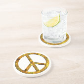 Dessous De Verre En Grès symbole de PAIX - OR (Côté)
